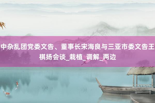 中杂乱团党委文告、董事长宋海良与三亚市委文告王祺扬会谈_栽植_调解_两边