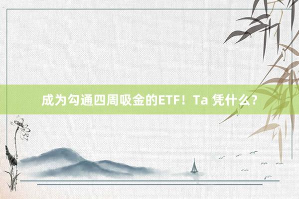 成为勾通四周吸金的ETF！Ta 凭什么？