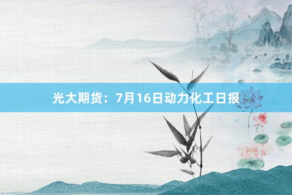 光大期货：7月16日动力化工日报