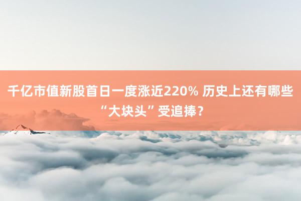 千亿市值新股首日一度涨近220% 历史上还有哪些“大块头”受追捧?