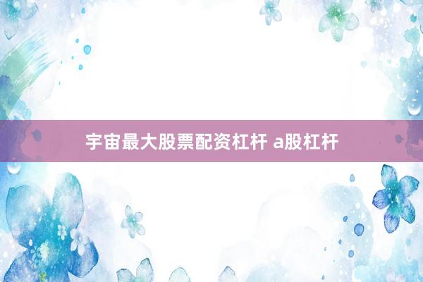 宇宙最大股票配资杠杆 a股杠杆