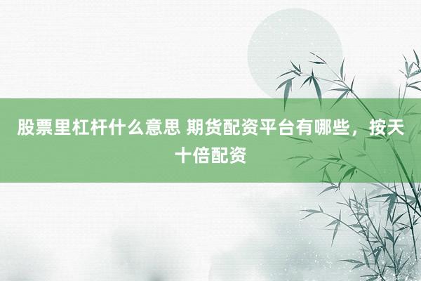 股票里杠杆什么意思 期货配资平台有哪些，按天十倍配资
