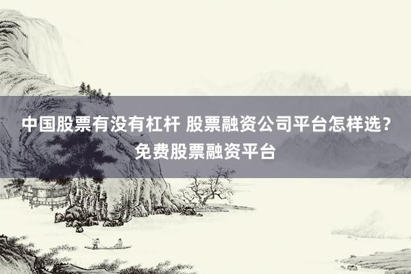 中国股票有没有杠杆 股票融资公司平台怎样选？免费股票融资平台