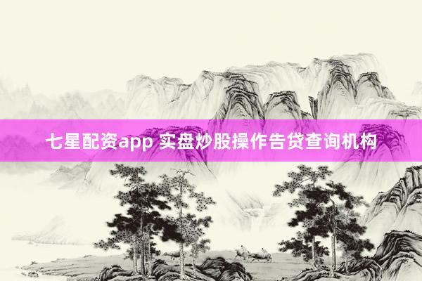 七星配资app 实盘炒股操作告贷查询机构