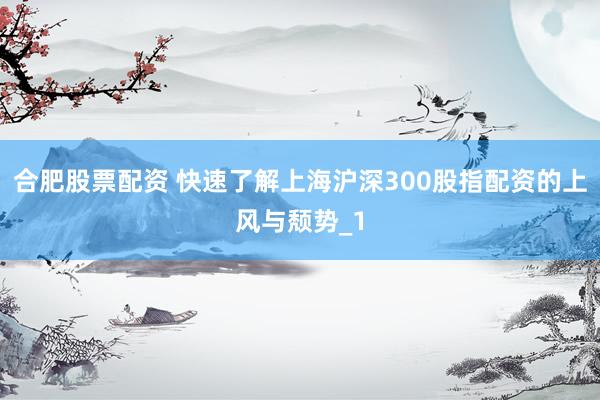 合肥股票配资 快速了解上海沪深300股指配资的上风与颓势_1